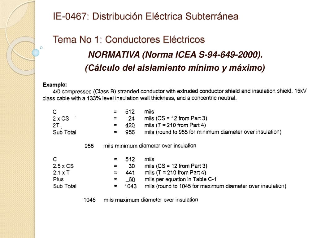 IE-0467: Distribución Eléctrica Subterránea Tema No 1: Conductores Eléctricos