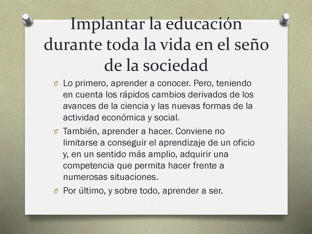 Implantar la educación durante toda la vida en el seño de la sociedad