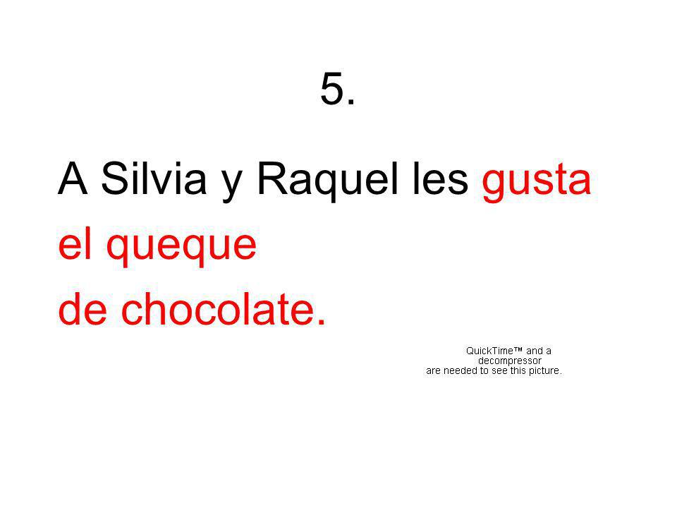 5. A Silvia y Raquel les gusta el queque de chocolate.