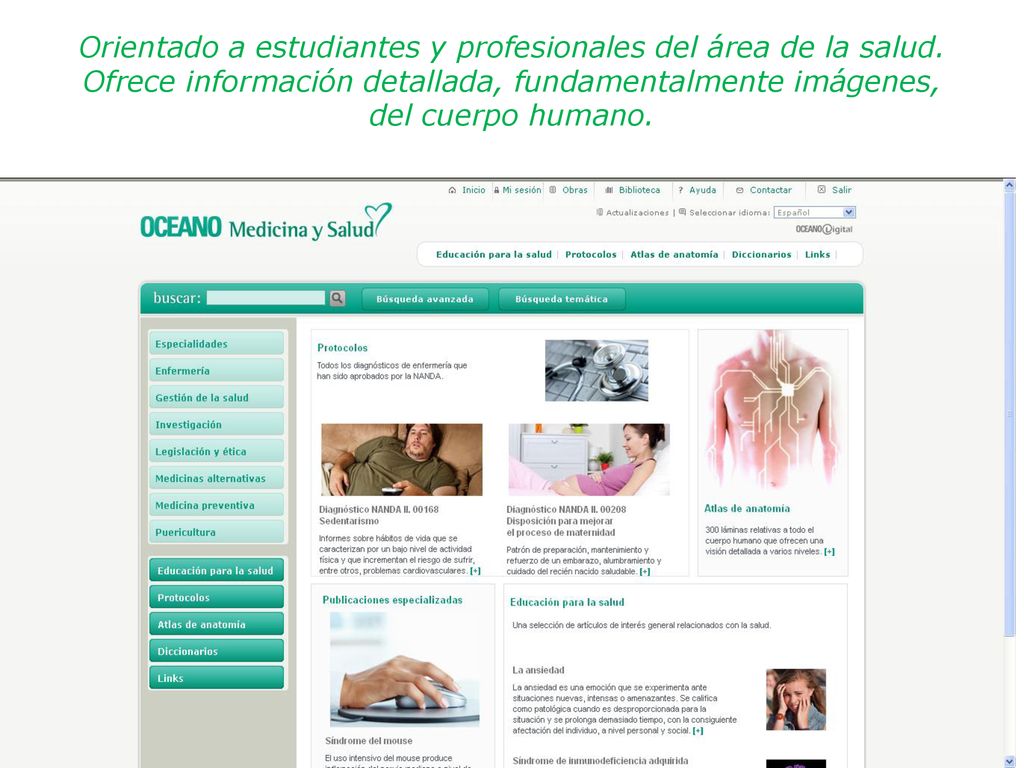 Orientado a estudiantes y profesionales del área de la salud