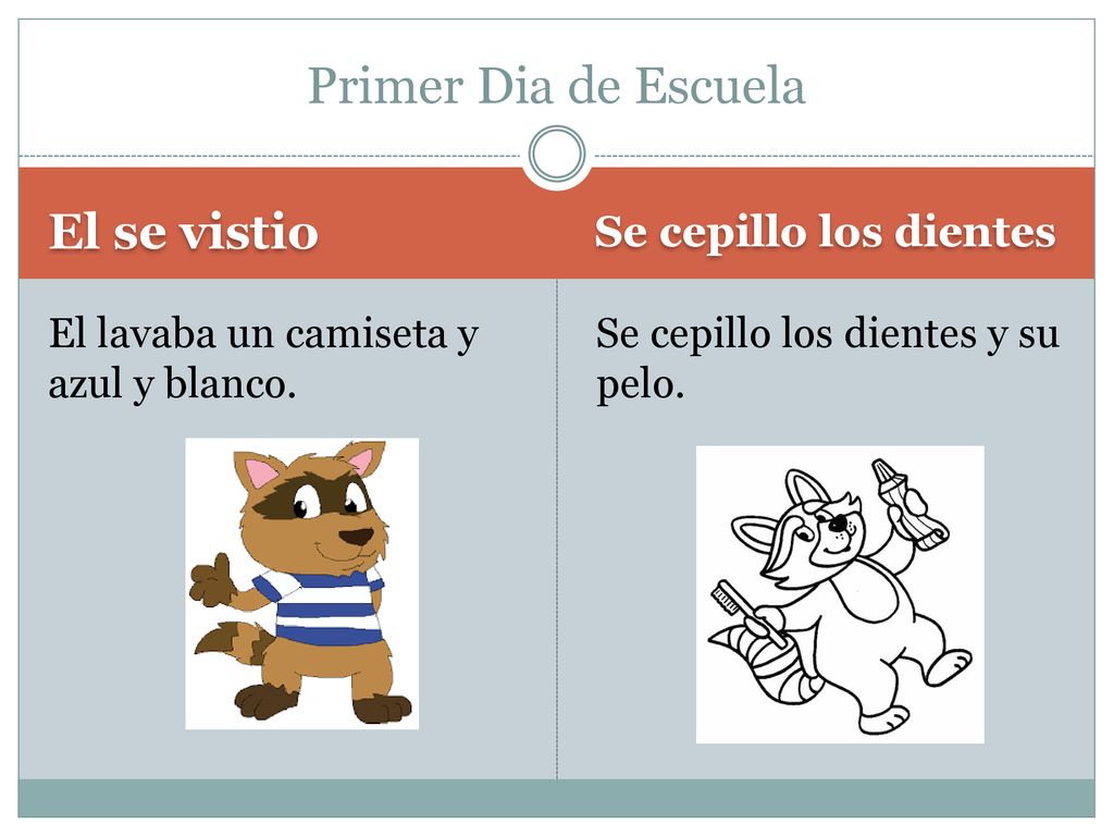 Primer Dia de Escuela El se vistio Se cepillo los dientes
