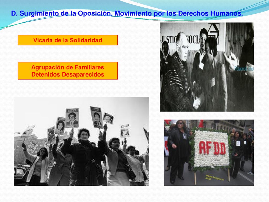 D. Surgimiento de la Oposición. Movimiento por los Derechos Humanos.