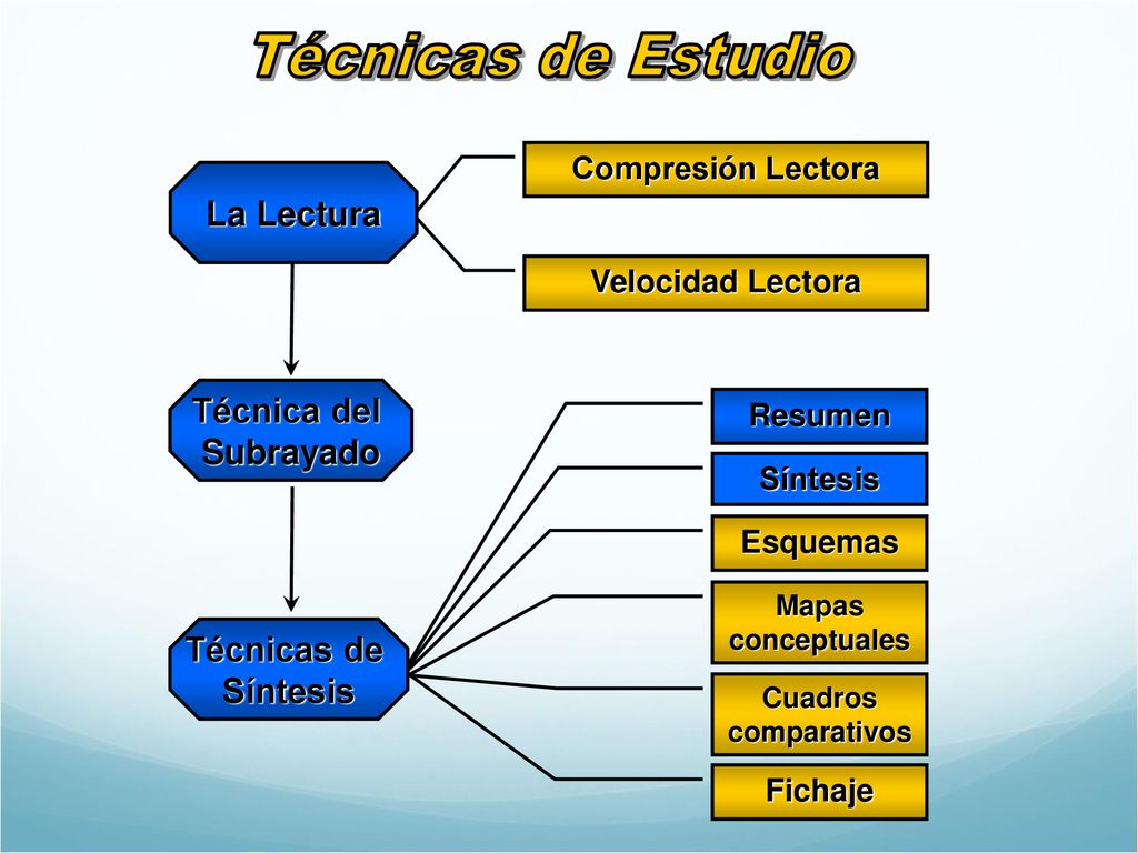 Técnicas de Estudio La Lectura Técnica del Subrayado Técnicas de