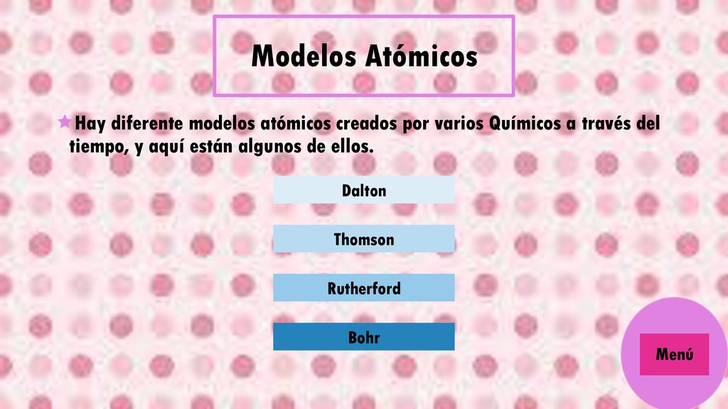 Modelos Atómicos Hay diferente modelos atómicos creados por varios Químicos a través del tiempo, y aquí están algunos de ellos.