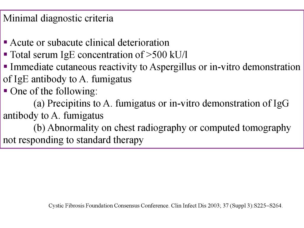 Minimal diagnostic criteria Acute or subacute clinical deterioration