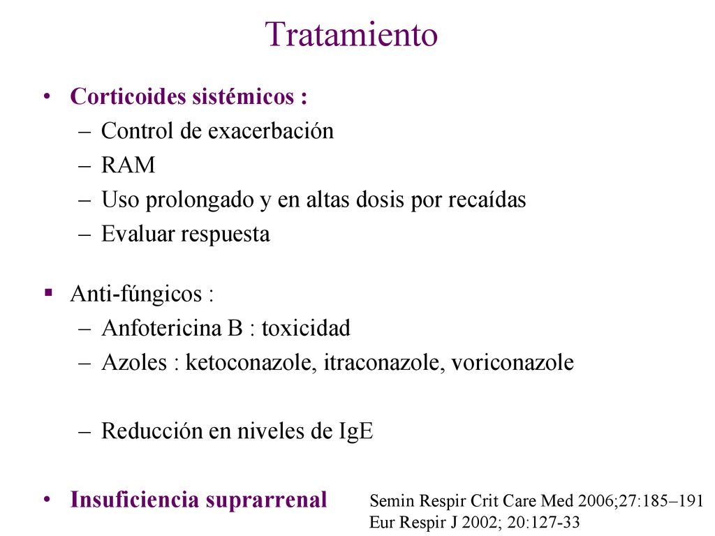Tratamiento Corticoides sistémicos : Control de exacerbación RAM