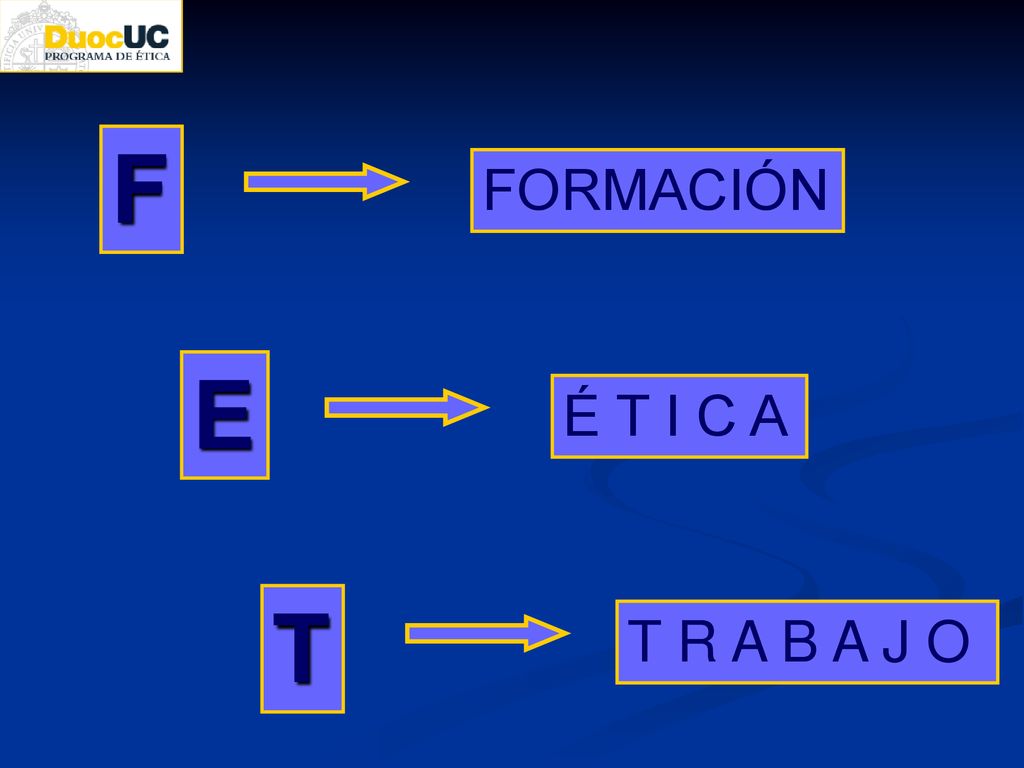 F FORMACIÓN E É T I C A T T R A B A J O