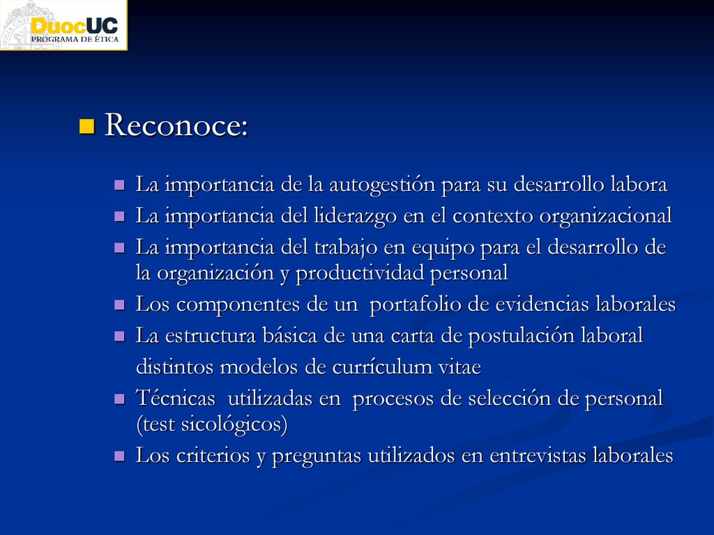 Reconoce: La importancia de la autogestión para su desarrollo labora