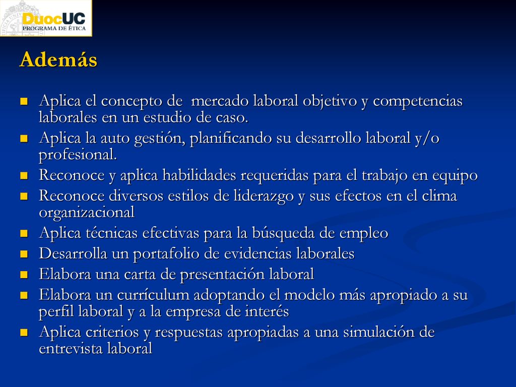 Además Aplica el concepto de mercado laboral objetivo y competencias laborales en un estudio de caso.
