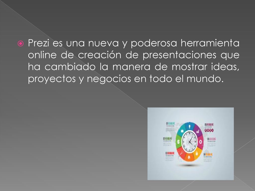 Prezi es una nueva y poderosa herramienta online de creación de presentaciones que ha cambiado la manera de mostrar ideas, proyectos y negocios en todo el mundo.