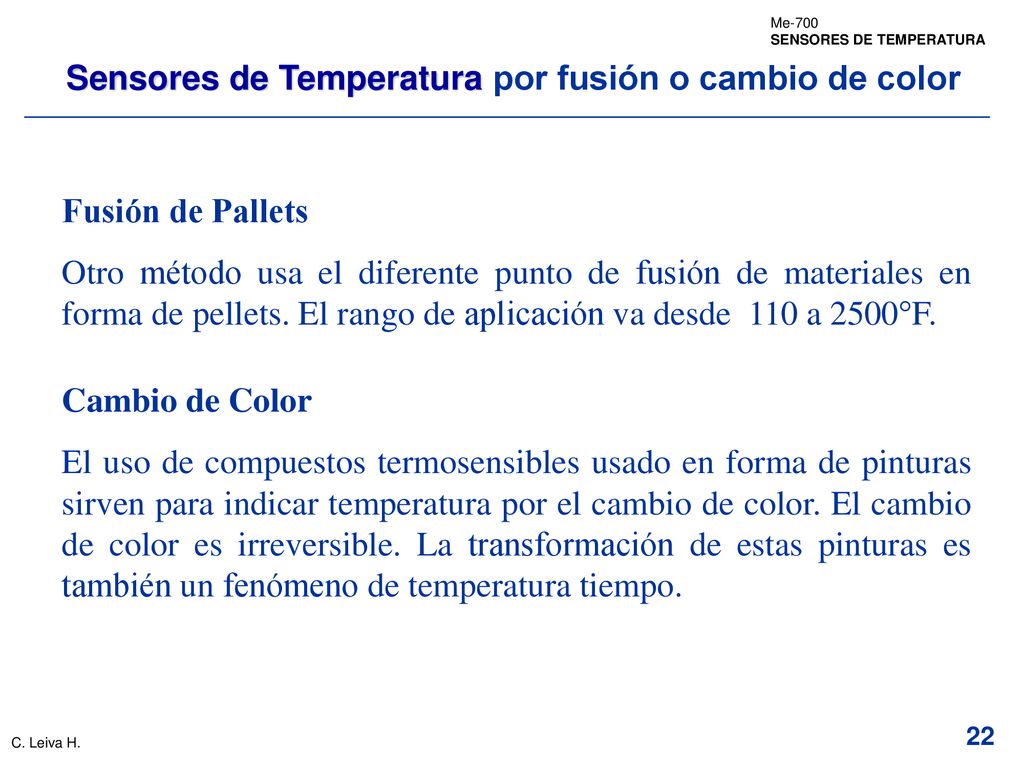 Sensores de Temperatura por fusión o cambio de color