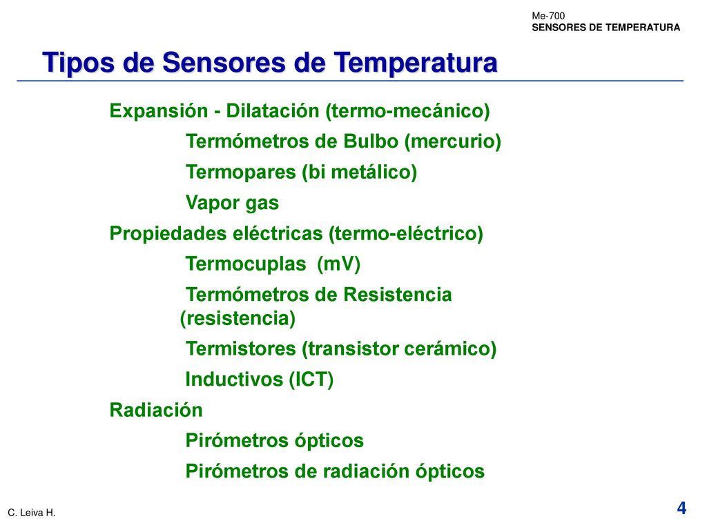 Tipos de Sensores de Temperatura
