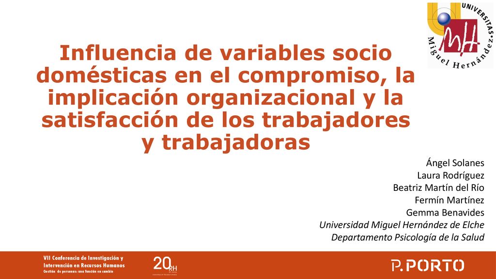 Influencia de variables socio domésticas en el compromiso, la implicación organizacional y la satisfacción de los trabajadores y trabajadoras