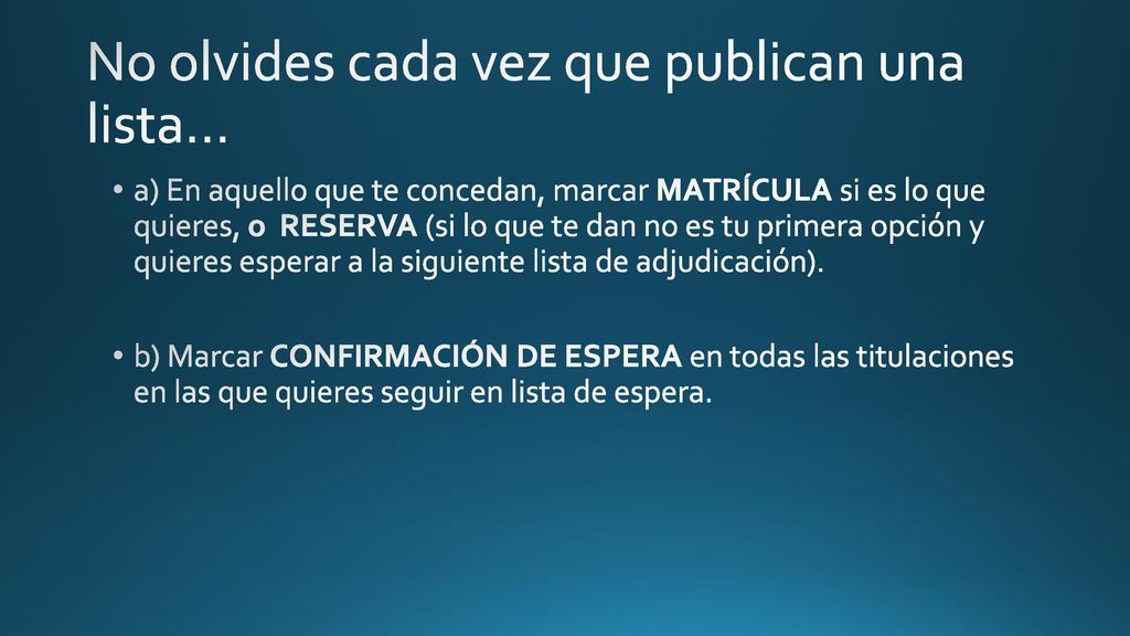 No olvides cada vez que publican una lista…