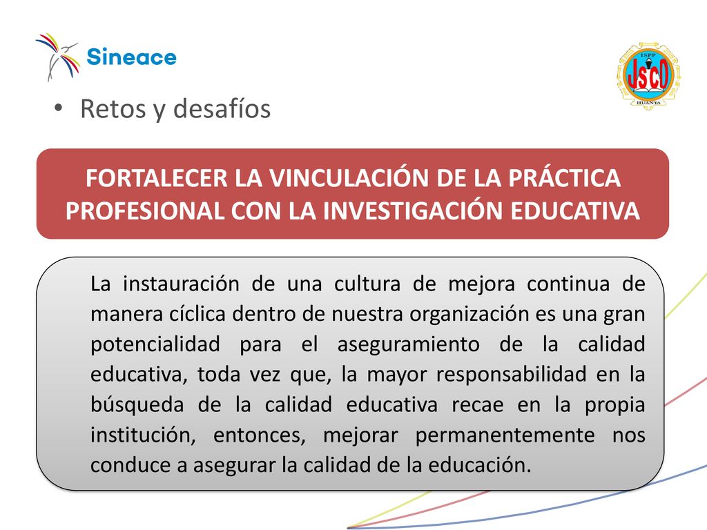Retos y desafíos FORTALECER LA VINCULACIÓN DE LA PRÁCTICA PROFESIONAL CON LA INVESTIGACIÓN EDUCATIVA.