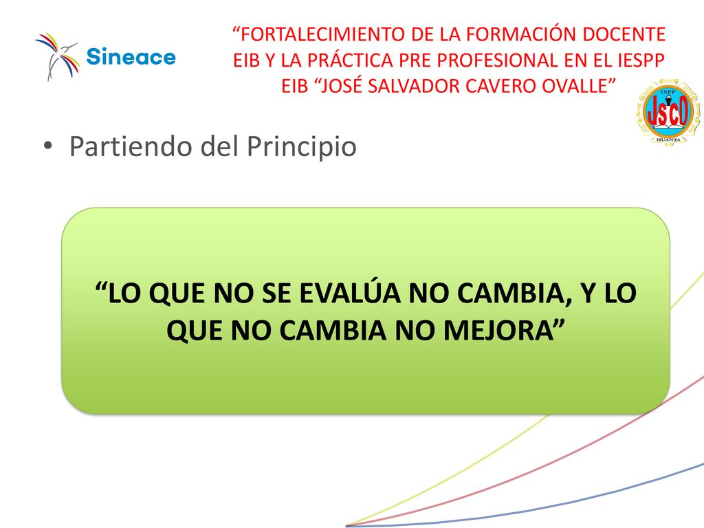 LO QUE NO SE EVALÚA NO CAMBIA, Y LO QUE NO CAMBIA NO MEJORA