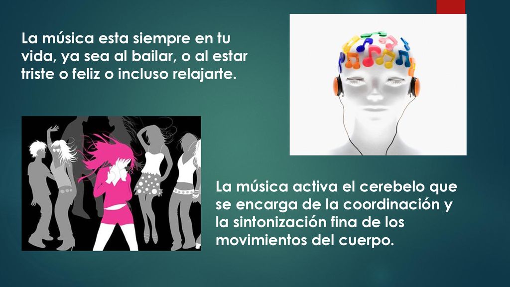 La música esta siempre en tu vida, ya sea al bailar, o al estar triste o feliz o incluso relajarte.