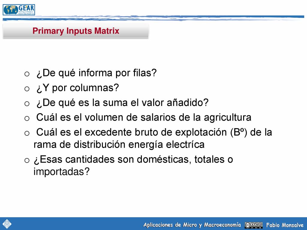 ¿De qué informa por filas ¿Y por columnas