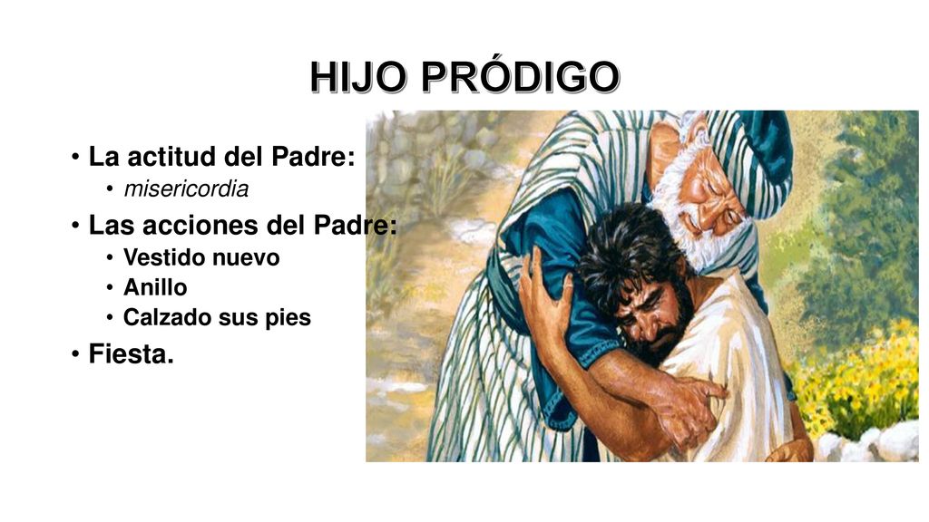 HIJO PRÓDIGO La actitud del Padre: Las acciones del Padre: Fiesta.