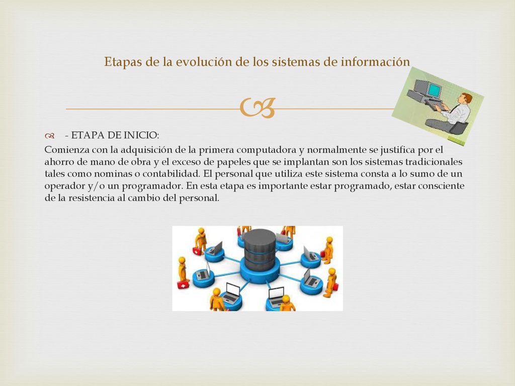 Etapas de la evolución de los sistemas de información