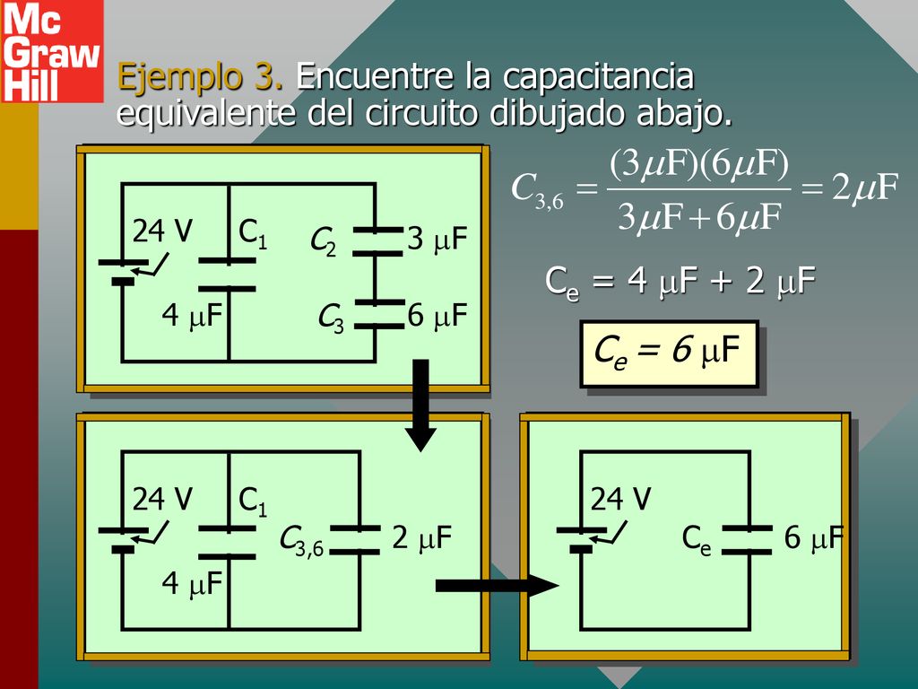 Ejemplo 3. Encuentre la capacitancia equivalente del circuito dibujado abajo.