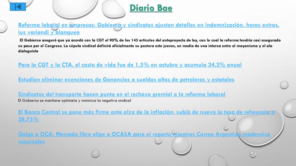 Diario Bae Reforma laboral en empresas: Gobierno y sindicatos ajustan detalles en indemnización, horas extras, ius variandi y blanqueo.