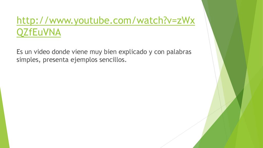 v=zWxQZfEuVNA Es un video donde viene muy bien explicado y con palabras simples, presenta ejemplos sencillos.