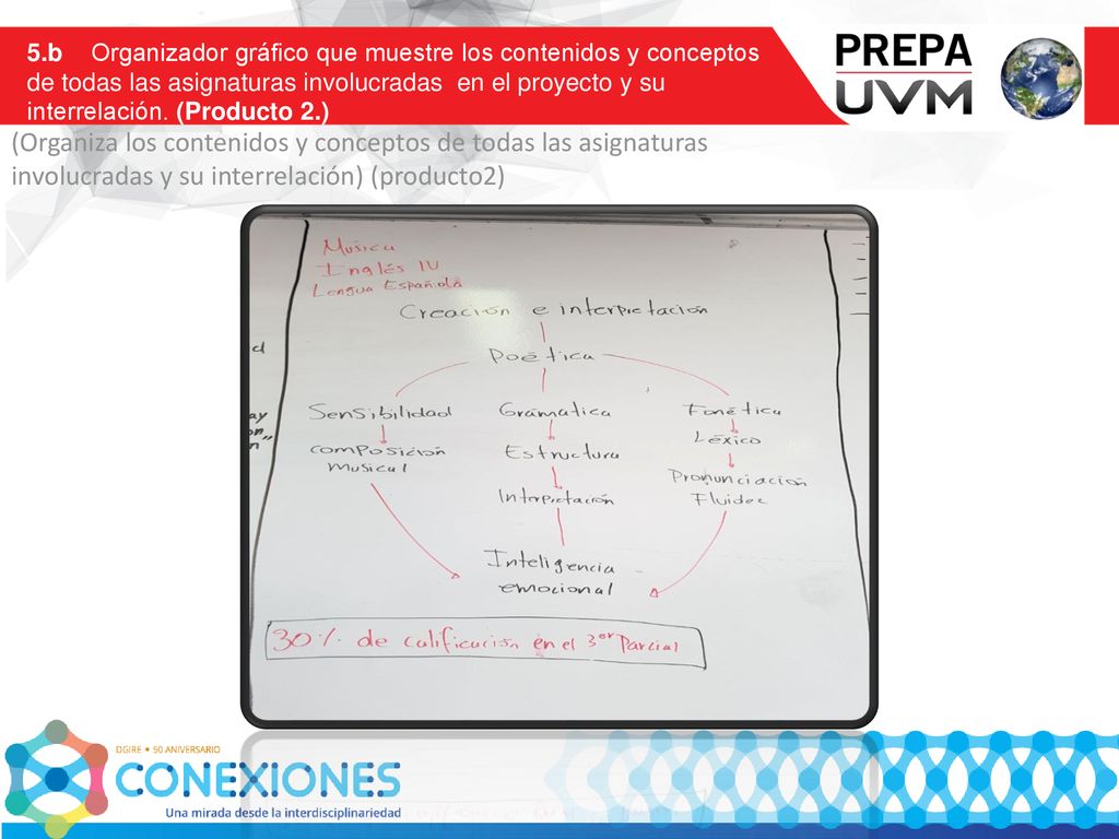 5.b Organizador gráfico que muestre los contenidos y conceptos de todas las asignaturas involucradas en el proyecto y su interrelación. (Producto 2.)