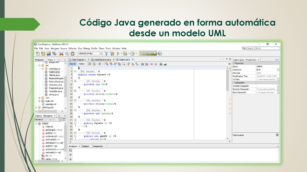 Código Java generado en forma automática desde un modelo UML