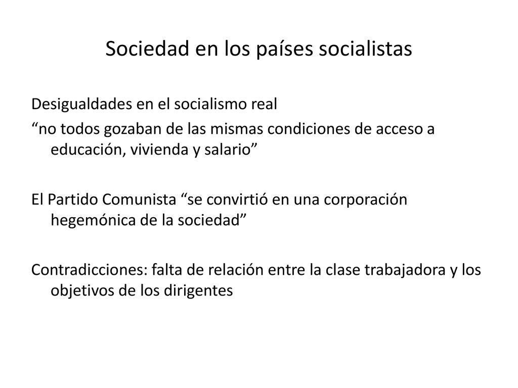 Sociedad en los países socialistas