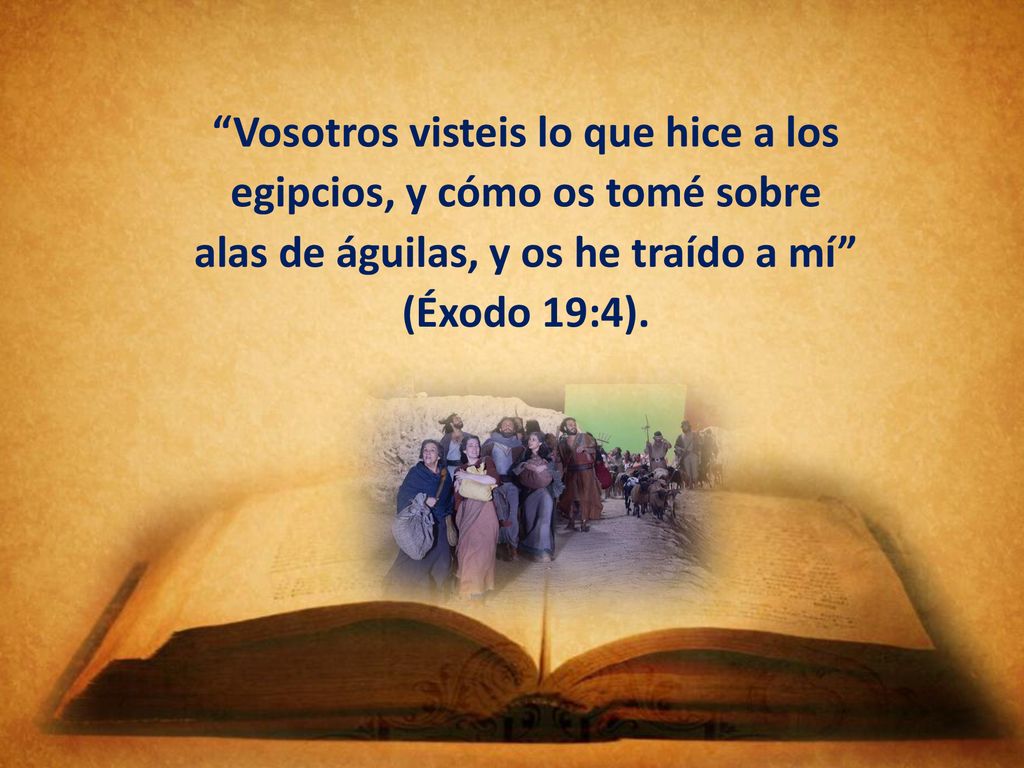 Vosotros visteis lo que hice a los egipcios, y cómo os tomé sobre alas de águilas, y os he traído a mí (Éxodo 19:4).