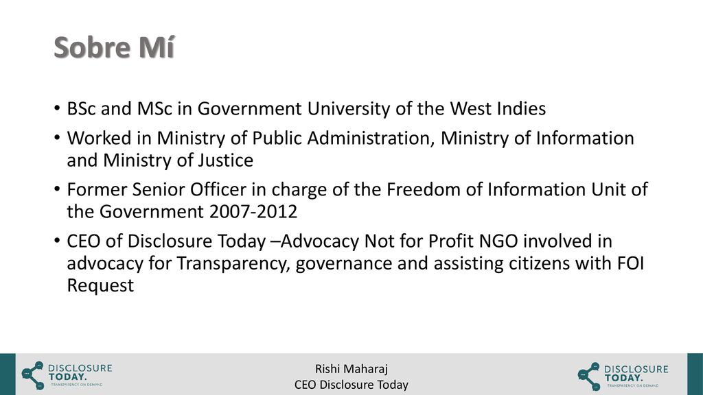 Sobre Mí BSc and MSc in Government University of the West Indies