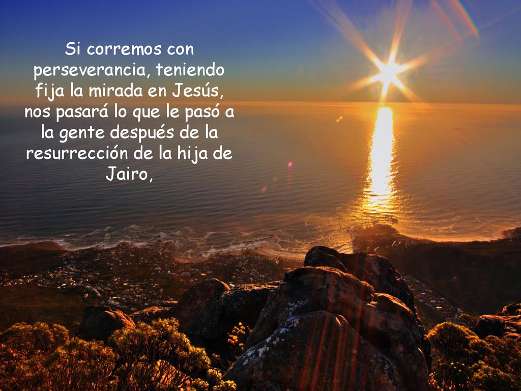 Si corremos con perseverancia, teniendo fija la mirada en Jesús, nos pasará lo que le pasó a la gente después de la resurrección de la hija de Jairo,