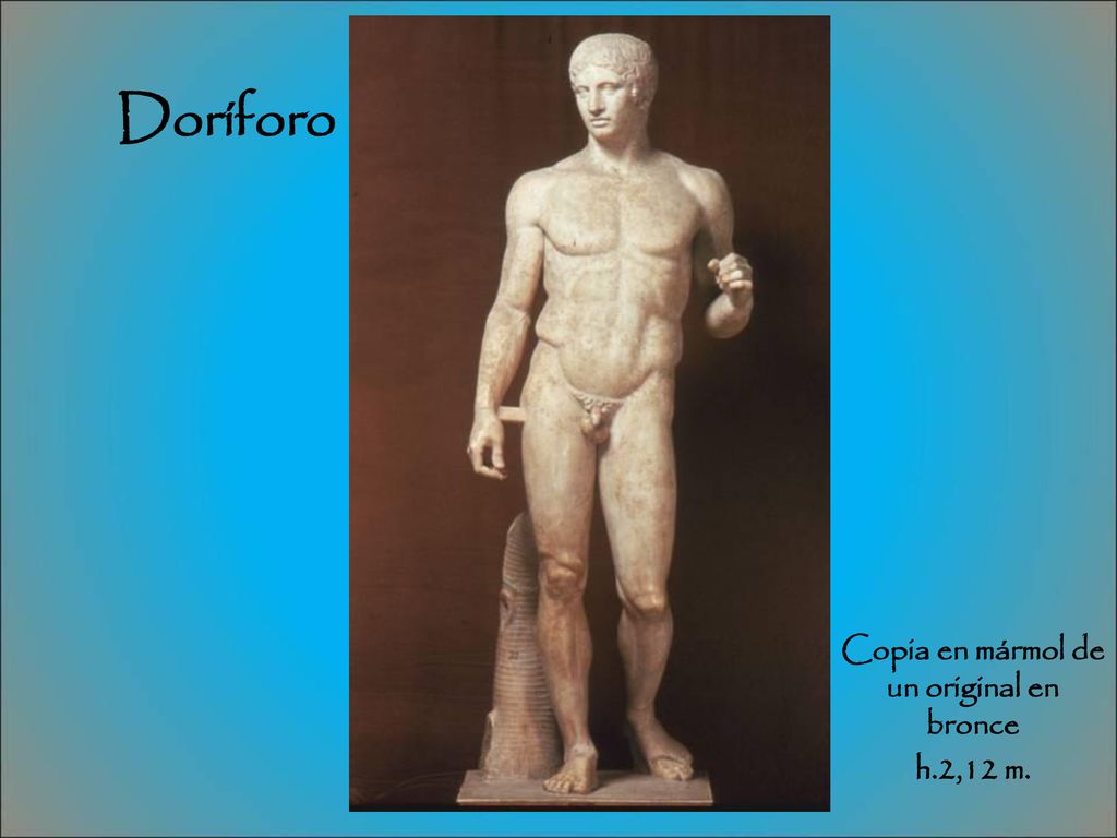 Copia en mármol de un original en bronce h.2,12 m.