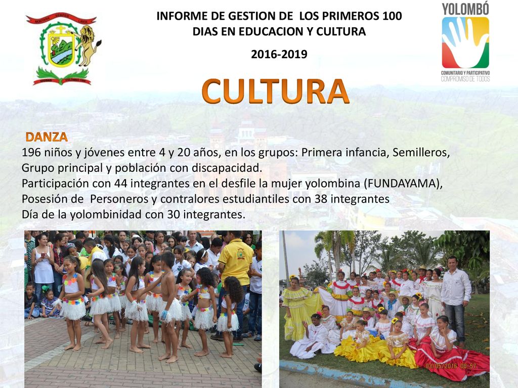 INFORME DE GESTION DE LOS PRIMEROS 100 DIAS EN EDUCACION Y CULTURA