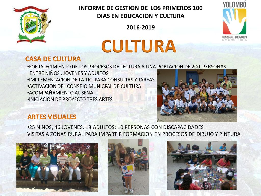 INFORME DE GESTION DE LOS PRIMEROS 100 DIAS EN EDUCACION Y CULTURA