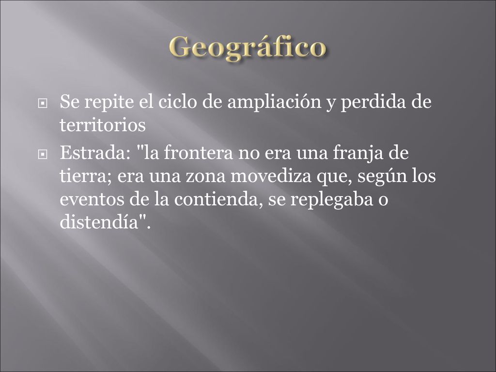 Geográfico Se repite el ciclo de ampliación y perdida de territorios