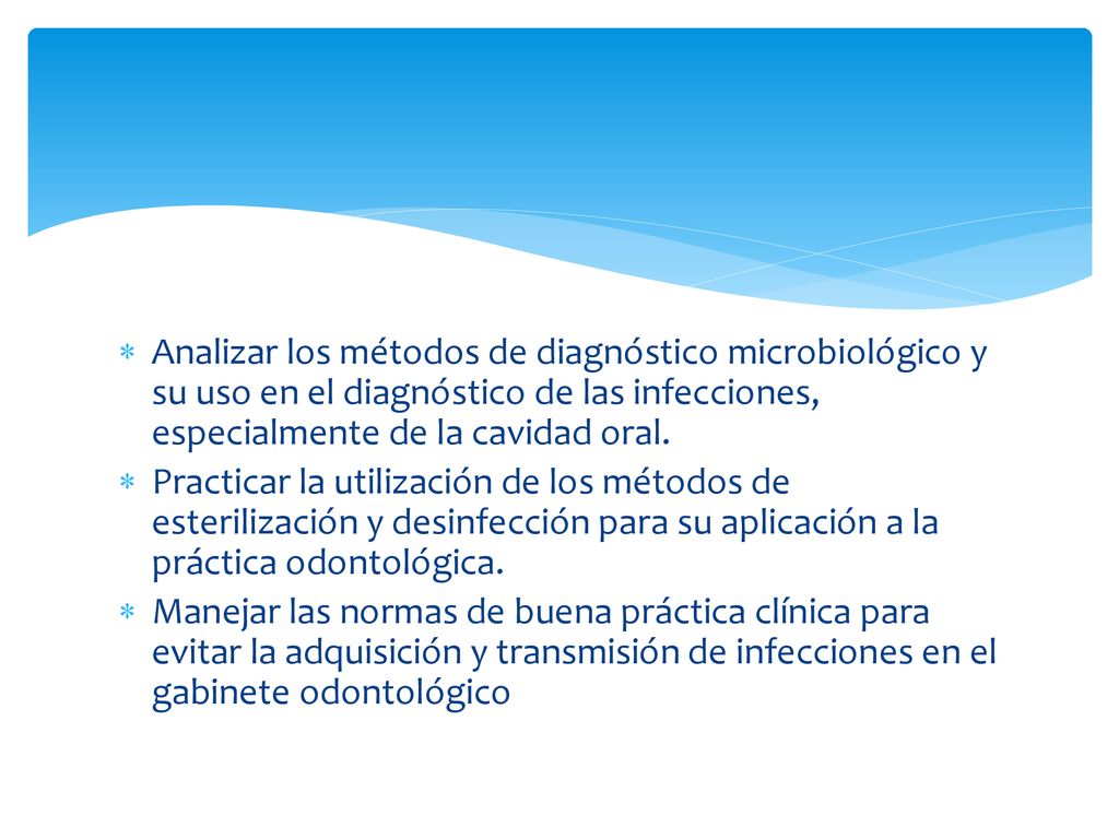 Analizar los métodos de diagnóstico microbiológico y su uso en el diagnóstico de las infecciones, especialmente de la cavidad oral.