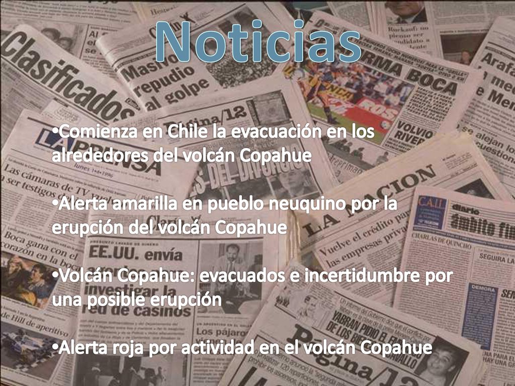 Noticias Comienza en Chile la evacuación en los alrededores del volcán Copahue.
