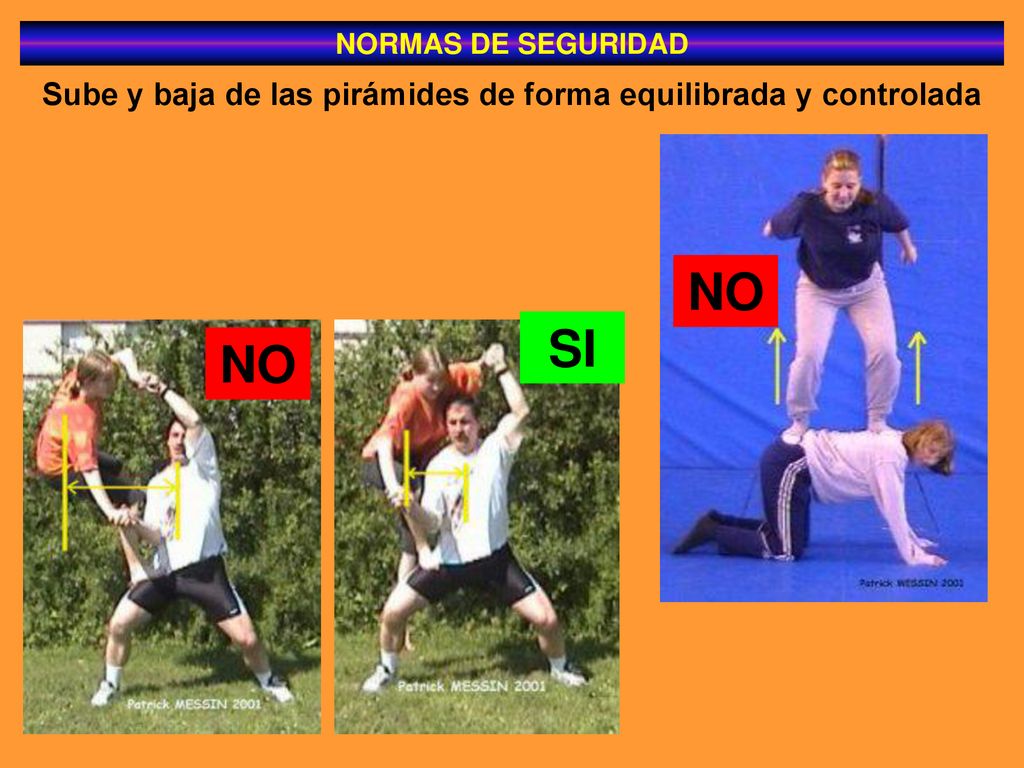 Sube y baja de las pirámides de forma equilibrada y controlada