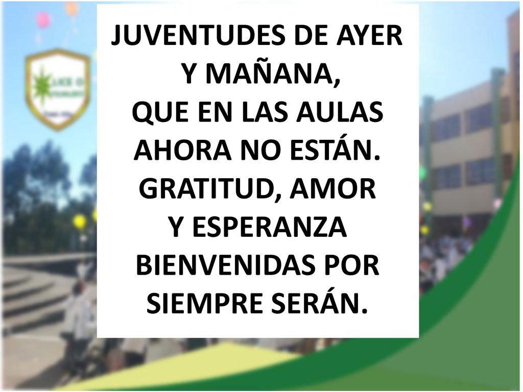 JUVENTUDES DE AYER Y MAÑANA, QUE EN LAS AULAS AHORA NO ESTÁN