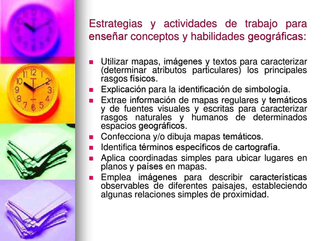 Estrategias y actividades de trabajo para enseñar conceptos y habilidades geográficas:
