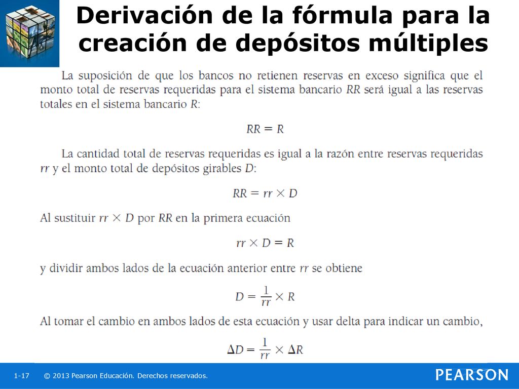 Derivación de la fórmula para la creación de depósitos múltiples