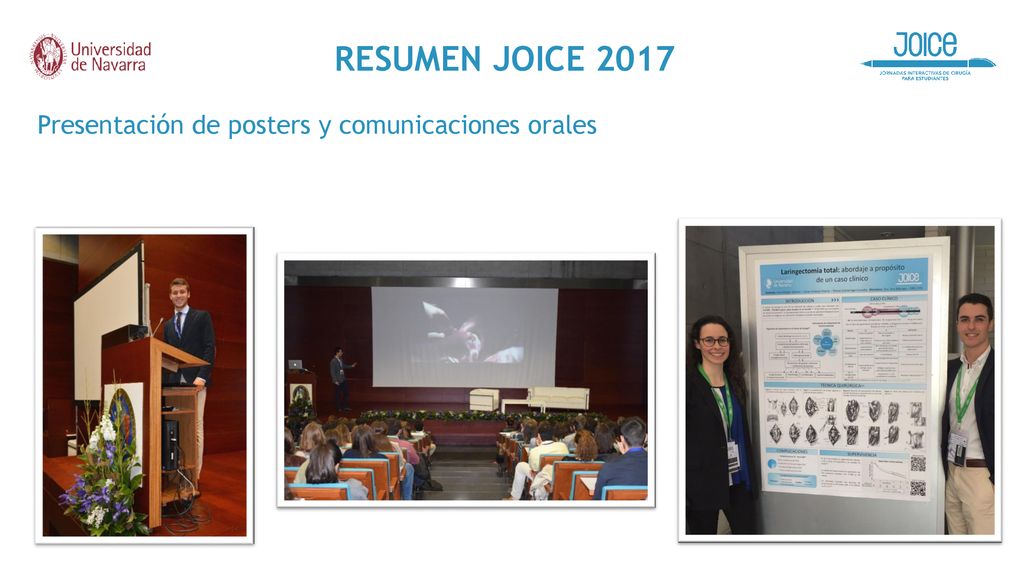 RESUMEN JOICE 2017 Presentación de posters y comunicaciones orales