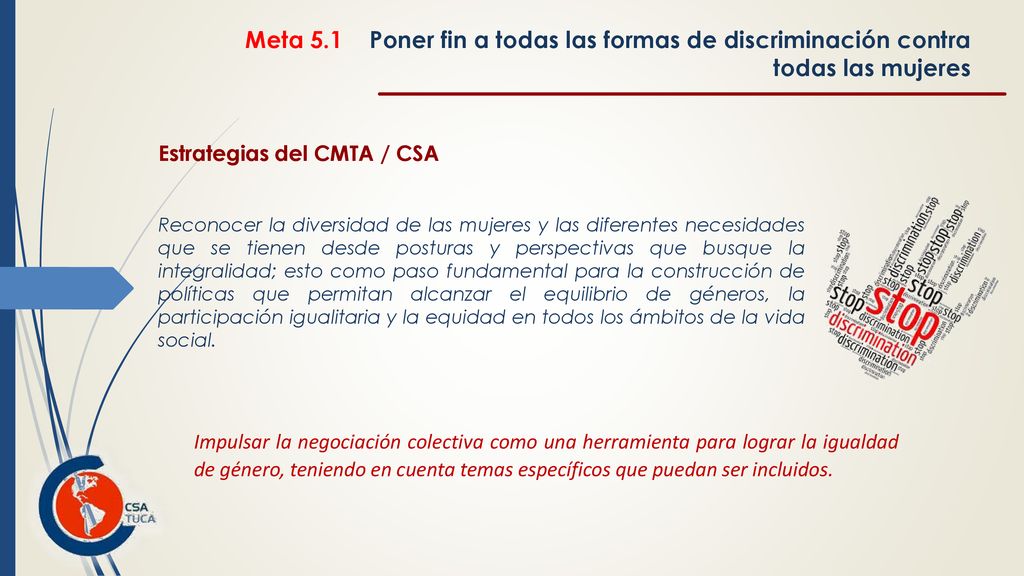 Meta 5.1 Poner fin a todas las formas de discriminación contra todas las mujeres