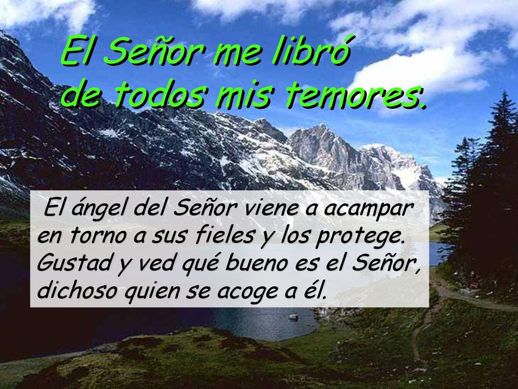 El Señor me libró de todos mis temores.