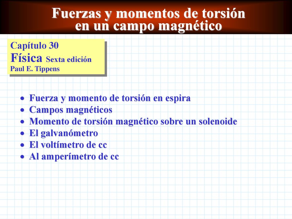 Fuerzas y momentos de torsión en un campo magnético