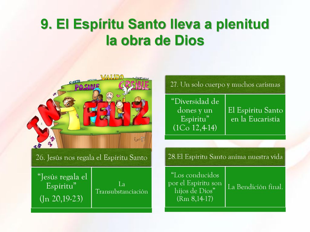 9. El Espíritu Santo lleva a plenitud la obra de Dios