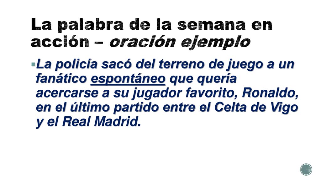 La palabra de la semana en acción – oración ejemplo