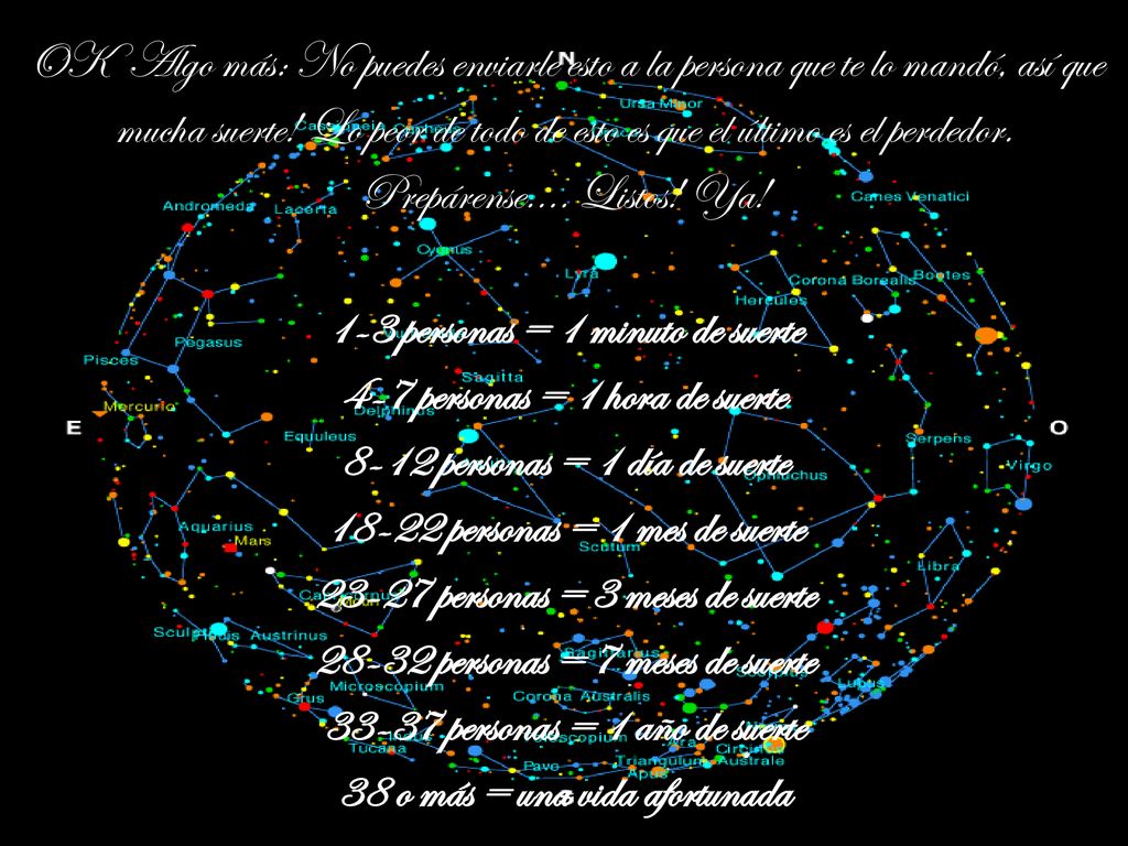 1-3 personas = 1 minuto de suerte 4-7 personas = 1 hora de suerte